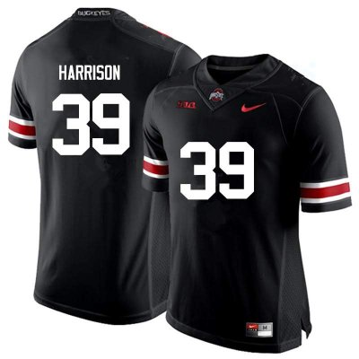 NCAA Ohio State Buckeyes Men's #39 Malik Harrison Black Nike Football College Jersey YPC4545FH